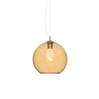 20cm Ambra - Lampadario sfera aperta ambra 20cm tendenza per arredo moderno NEMO SP1 D20 AMBRA IDEAL