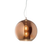 Lampada a Sospensione Rame sfera aperta 30cm Riflessi Caldi e Glamour NEMO SP1 D30 RAME IDEAL LUX