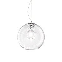 Sospensione Sfera Trasparente 30cm Minimalismo e Purezza Crystal NEMO SP1 D30 TRASPARENTE IDEAL LUX