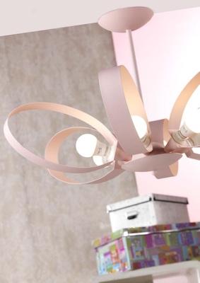 Lampadario ellisse plafoniera romantico rosa camere e camerette 6 luci  41420