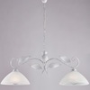 Lampadario bilanciere 2 luci classico moderno shabby montatura bianco argento foglie  42456