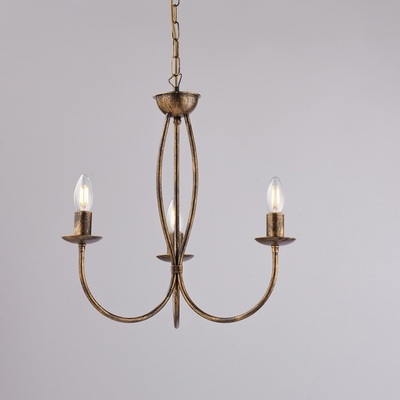 Lampadario 3 luci bronzato semplice- eleganza classica con finitura antichizzata oro BOTTE LUCI E CO