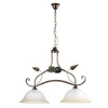 Bilanciere lampadario 2 luci decoro foglie sfumature verdi 80cm CALLA AMBRA 2L 40704 LUCI CLASSICHE