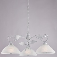 Lampadario a bilancere 3 luci foglie bianco argento  42458