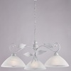 Lampadario a bilancere 3 luci foglie bianco argento  42458