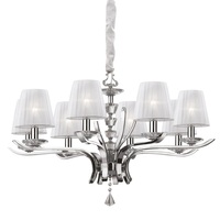 Lampadario grande per sala e ambienti contemporanei 8 luci PEGASO SP8 BIANCO IDEAL LUX