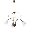 Lampadario classico 3 luci in bronzo sfumato con vetro tulipano alabastro 43643 ODINO LUCI CLASSICHE