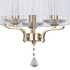 Particolare di Lampadario trapezio organza sinuosa ottone satinato e gocce cristallo PEGASO SP3 OTTO