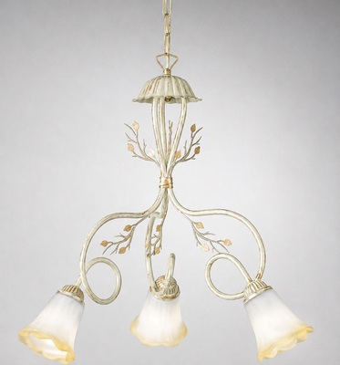 Lampadario anima country finitura chiara anticata oro 3 luci  44996