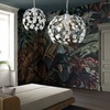Immagine aggiuntiva di Lampadario bianco grande 50cm 3 luci in metallo con foglie edera e gocce  414
