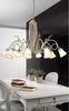 Lampadario finitura chiara effetto vissuto 8 luci bianco anticato oro  44997