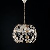Altra foto Lampadario grande foglie avorio oro cristalli 3 luci E27 50cm