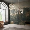 Ambientazione Lampadario grande foglie avorio oro cristalli 3 luci E27 50cm