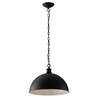 Lampadario a sospensione nero a cupola interno bianco  45564