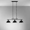 Particolare di Lampadario bilanciere 3 luci nero con cupolette in metallo  45565