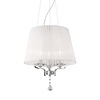 Particolare di Lampadario organza bianco plissettato pendagli in cristallo 3 luci PEGASO SP3 BIANCO 