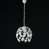 Lampadario 30cm classico in metallo foglie edera bianche e gocce  41473