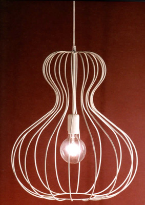 Lampadario a sospensione in filo di metallo bianco 44cm 02642/SG DUE P