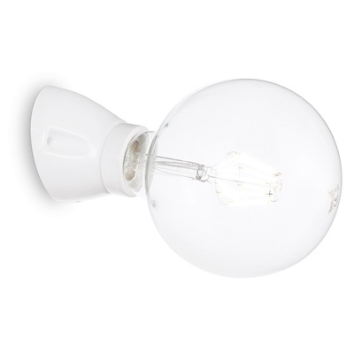 Punto luce in ceramica bianca lampadina a vista inclinata verso il basso WINERY AP1 BIANCO IDEAL LUX