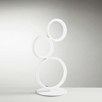 Lampada arredo bianca alta 42,7cm 3 anelli uniti design moderno 43466 LUCI LED