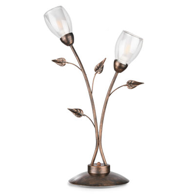 Lampada da arredo curve foglie nero ramate 2 luci 43223 LILIANA LUCI CLASSICHE