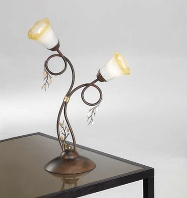 Lampada importante arredo 2 steli ruggine scuro  44990