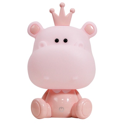 Lampada ippopotamo rosa cameretta bambina 3 intensit&agrave; luce 41730 LUCI E COLORI
