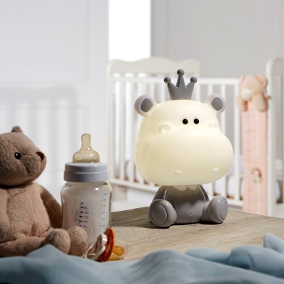 Lampada cameretta bambini pupazzo ippopotamo grigio 41729 LUCI E COLORI