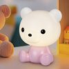 Lampada comodino bambine orsetto rosa led cambia colore  43364
