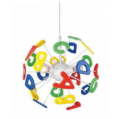 Lampadario camerette letterine a 3 luci ABCD acrilico LUCI MODERNE