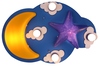 Plafoniera grande nuvola bimbi luna e stella 4 luci E27 + 2 luci E14 15739D LUCI BAMBINI
