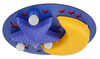 Terza foto plafoniera blu gialla luna e stella 48cm