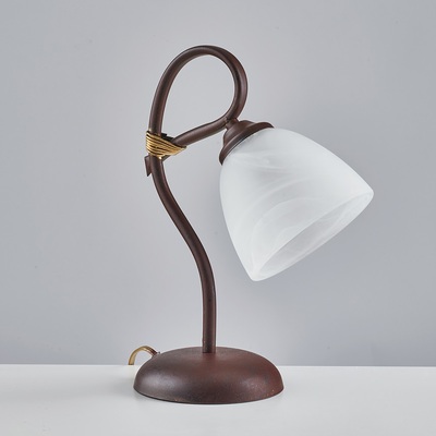 Abat jour lampada tavolo o comodino testa di moro classica vetro  41483