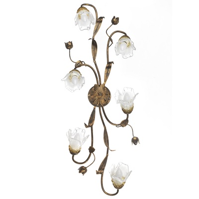 Plafoniera o applique a 6 luci decorativa classica lunga 1 metro bronzata 41211 LUCI CLASSICHE