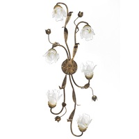 Plafoniera o applique a 6 luci decorativa classica lunga 1 metro bronzata 41211 LUCI CLASSICHE