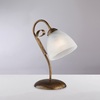Lampada comodino 1 luce classica fascia ricciolo bronzato vetro bianco  42444