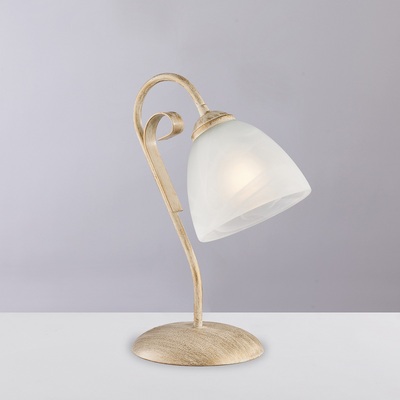 Lampada comodino classica 1 luce avorio decoro oro anticato  42443