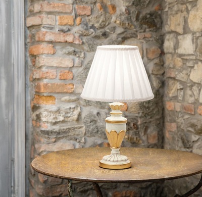 Lampada comodini console angoli lettura fascino classico toscano FIRENZE TL1 BIANCO IDEAL LUX