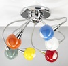 Seconda immagine Lampadario a soffitto plafoniera bracci flessibili 6 luci vetri colorati