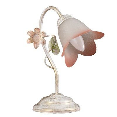Lampada comodino abat jour vetro sfumato toni rosa 41221 LUCI MODERNE