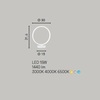 Immagine aggiuntiva di Lampada arredo o comodino anello bianco 30cm LED 3000K 4000K 6500K  43465