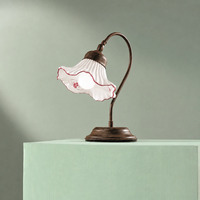 Lampada arredo o comodino in ceramica decoro rosso casale  45322