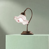 Lampada arredo o comodino in ceramica decoro rosso casale  45322