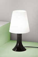 Lampada comodino in acrilico base nera e paralume bianco  43850