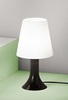 Lampada comodino in acrilico base nera e paralume bianco  43850