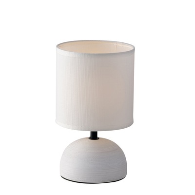 Lampada comodino abat jour bianca semplice base ceramica 42327 LUCI