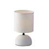 Lampada comodino abat jour bianca semplice base ceramica 42327 LUCI