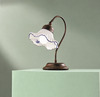 Lampada da comodino decoro blu in ceramica onde pliss&egrave;  45320