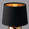 Particolare di Lampada comodino oro piccola 17cm paralume nero  42664