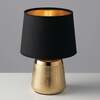Lampada comodino oro piccola 17cm paralume nero  42664